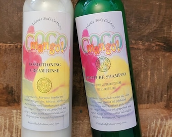 Coconut Mango set Organic shampoo & conditioner organic hair conditioner organic shampoo vegan hair conditioner vegan shampoo