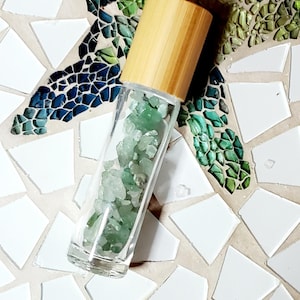 Fragrâncias Roll-on de bambu e pedras preciosas escolha sua cor perfumes roll-on naturais óleo essencial orgânico