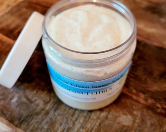 Coconut Citrus Shea butter scrub summer limited edition body scrubs coconut citrus organic scrub