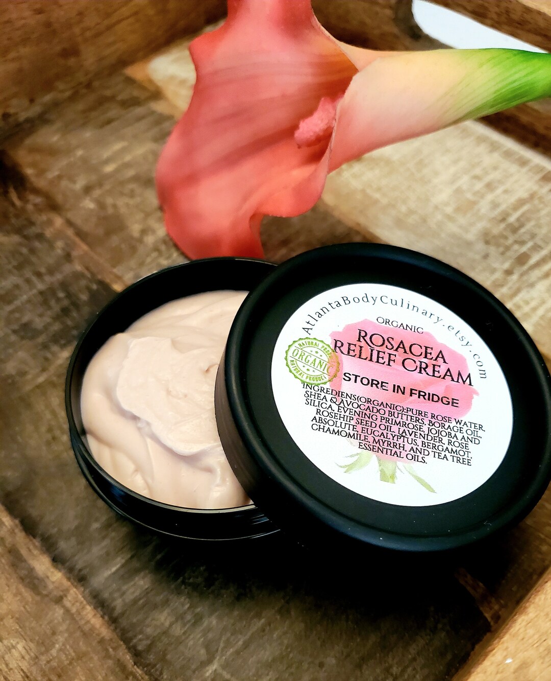 Rosacea Relief Cream Organic Pure Rose Based Rosacea Balm Etsy