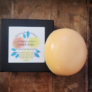 Summer Citrus shave bar organic bar soap shave cream shave soap vegan shave bar zero waste shaving