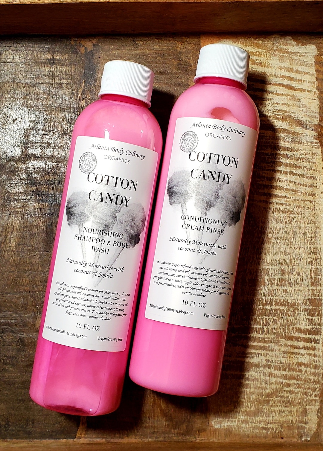 Cotton Candy Set Shampoo and Conditioner Organic Shampoo Organic Hair