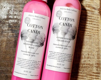 Cotton Candy set shampoo and conditioner organic shampoo organic hair conditioner vegan hair conditioner vegan shampoo