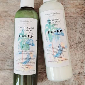 Beach Bum set organic shampoo organic hair conditioner vegan shampoo vegan hair conditioner Beach hair beach shampoo organic beach hair