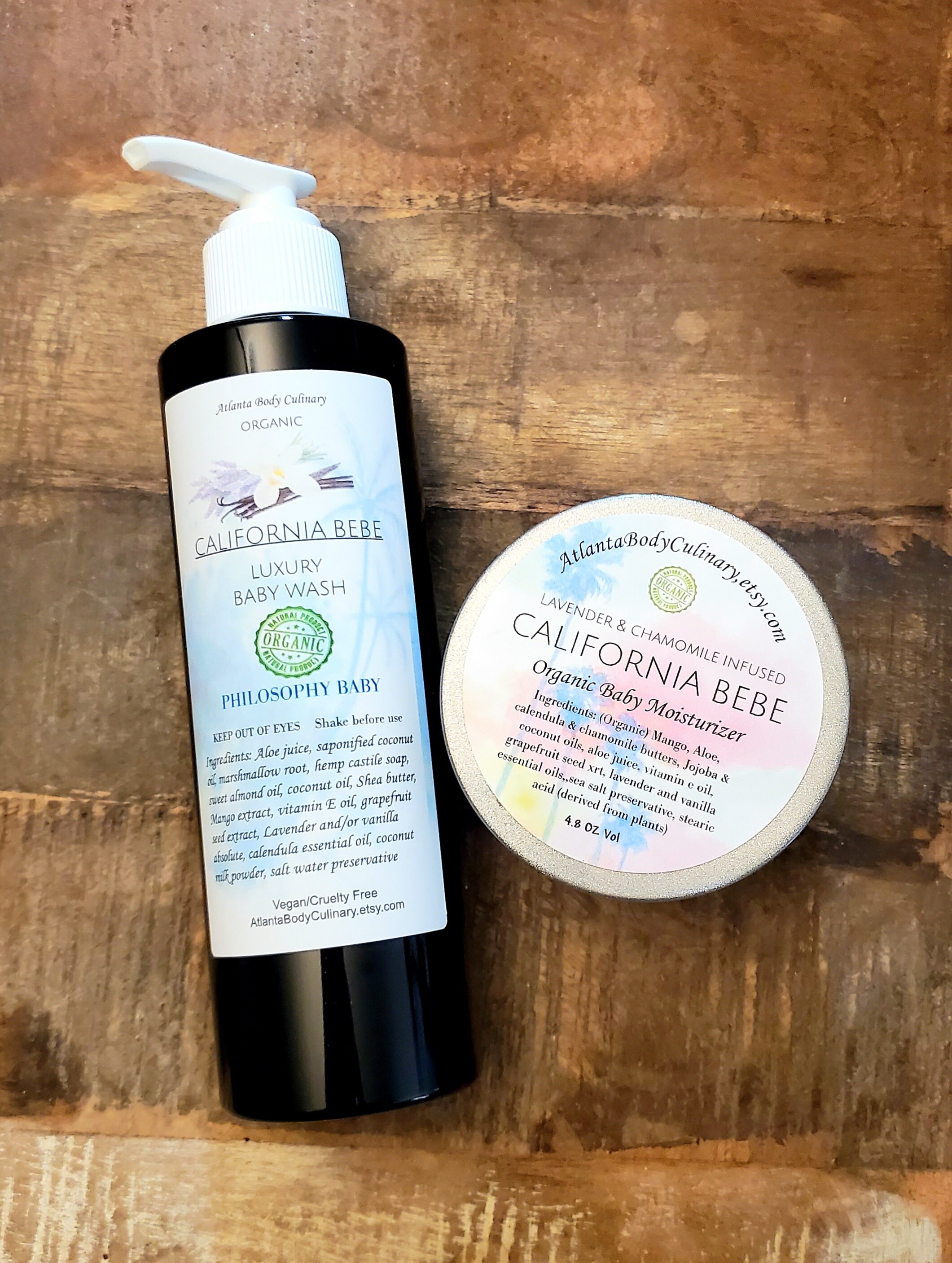 Organic Baby Wash Cream Set Organic Baby Bath Organic Baby Etsy