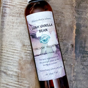Vanilla Bean Organic shampoo vegan unscented shampoo sulfate free shampoo