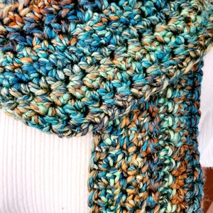 SALE Earthy dark multi colored scarf handmade organic crochet scarf soft and warm scarves