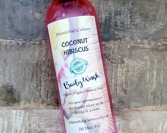 Coconut Hibiscus organic body wash vegan vanilla body wash vanilla cleanser milky body wash
