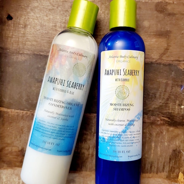 Awapuhi Seaberry set organic shampoo organic conditioner vegan shampoo vegan hair conditioner ginger shampoo