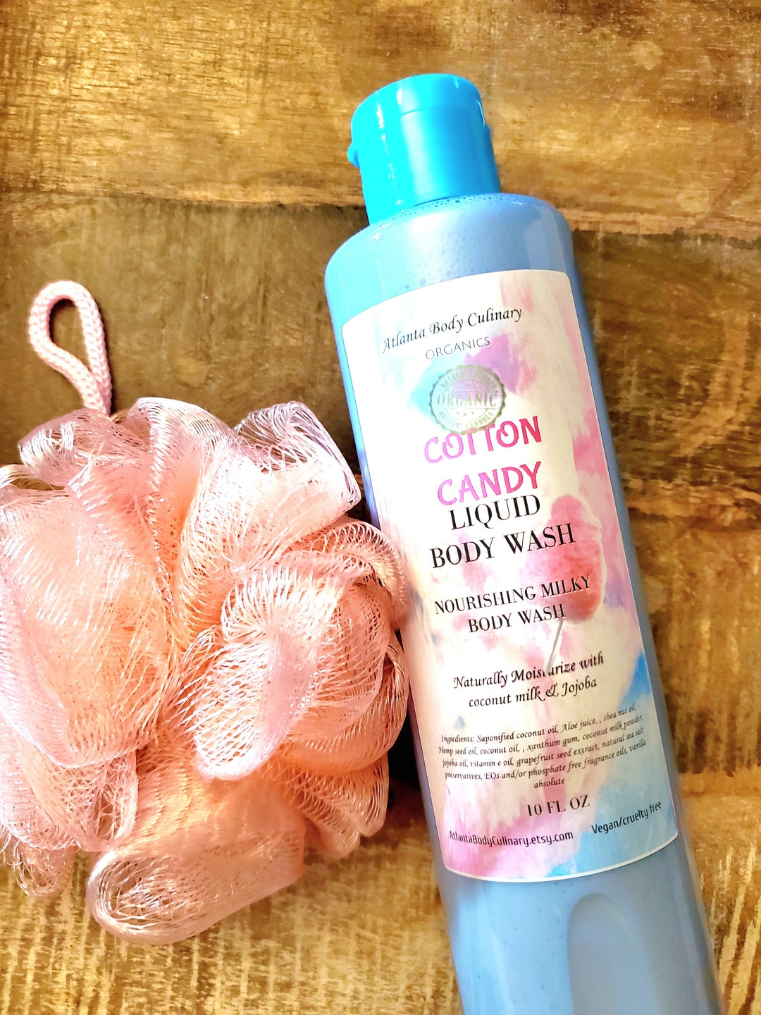 Cotton Candy Organic Body Wash Liquid Body Wash Vegan Body Wash