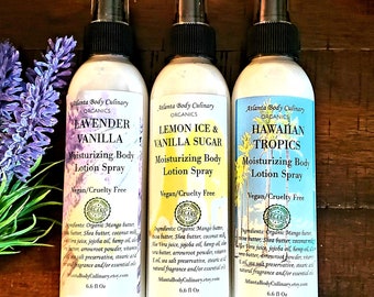 Organic Spray Lotion moisturizing body spray lotion vegan spray lotion organic lotion