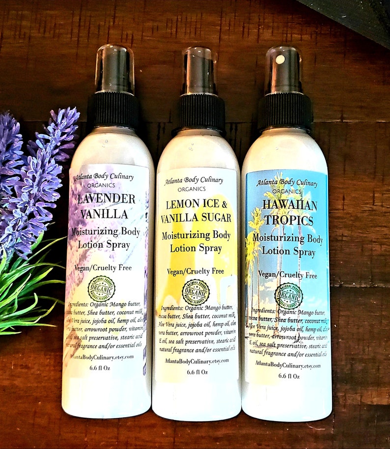 SALE Organic Spray Lotion moisturizing body spray lotion vegan Etsy