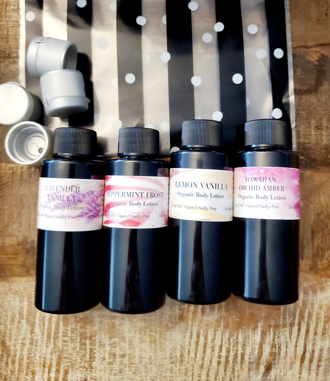Lotion Set of 4 Sample Size Lotions Organic Lotion Samples or Gift Set