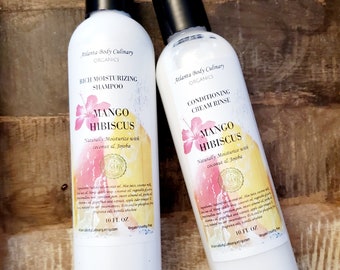 Mango Hibiscus set with Beechwood shampoo and conditioner set organic shampoo organic conditioner vegan shampoo vegan conditioner