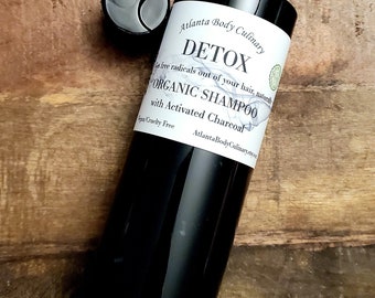 Activated Charcoal tea tree rosemary mint shampoo OR conditioner activated charcoal organic shampoo detox and clarify vegan charcoal