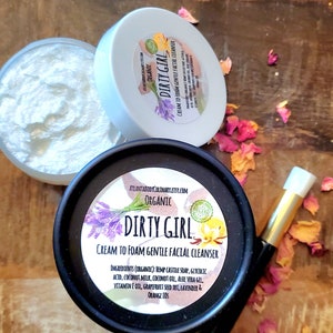 Dirty Girl cream to foam face wash and free toner sample sprayer cream to foam face wash Organic face wash glycolic acid face wash