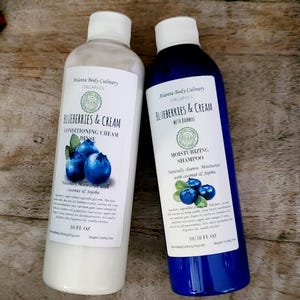 Blueberries & cream set organic shampoo organic hair conditioner vegan shampoo vegan hair conditioner