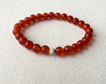 Red Carnelian Bracelet, Red Bracelet, Beaded Bracelet, Energy Bracelet, Natural Stone Bracelet, Creativity Bracelet, Base Chakra Bracelet