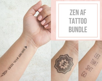 Zen Af Tattoo Bundle Mandala Tattoo Temporary Tattoo Quote Inspirational Temporary Tattoo Positive Inspiration Free Spirit Gifts Zen Af Tattoo Bundle Mandala Tattoo Temporary Tattoo Quote Inspirational Temporary Tattoo Positive Inspiration Free Spirit Gifts