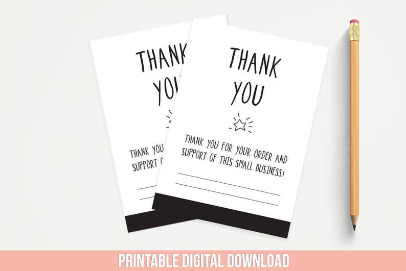 Thank You For Supporting Small Business Printable Note Cards