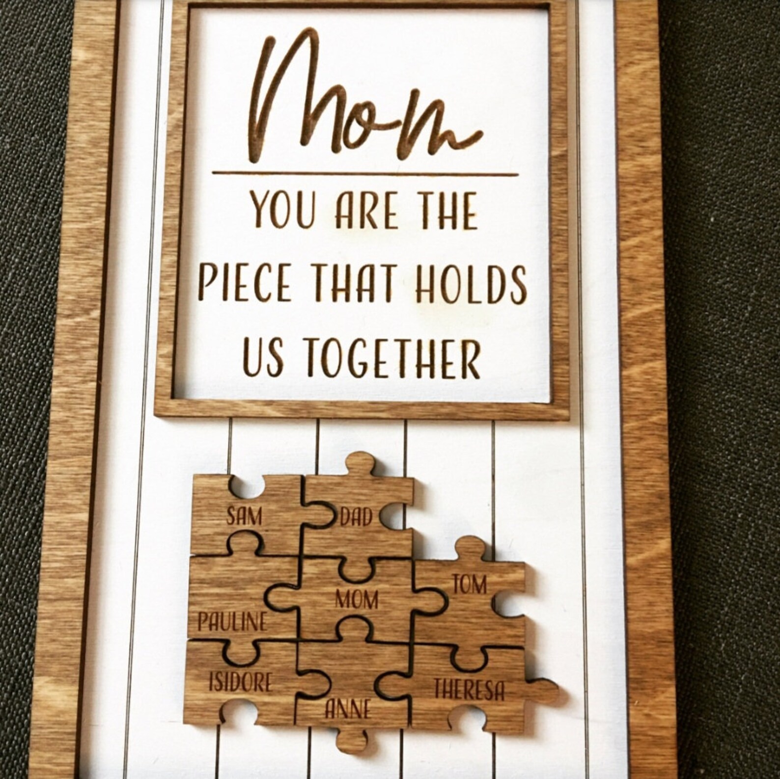 Mother's Day Puzzle Piece Sign Mom Kids Name Sign | Etsy