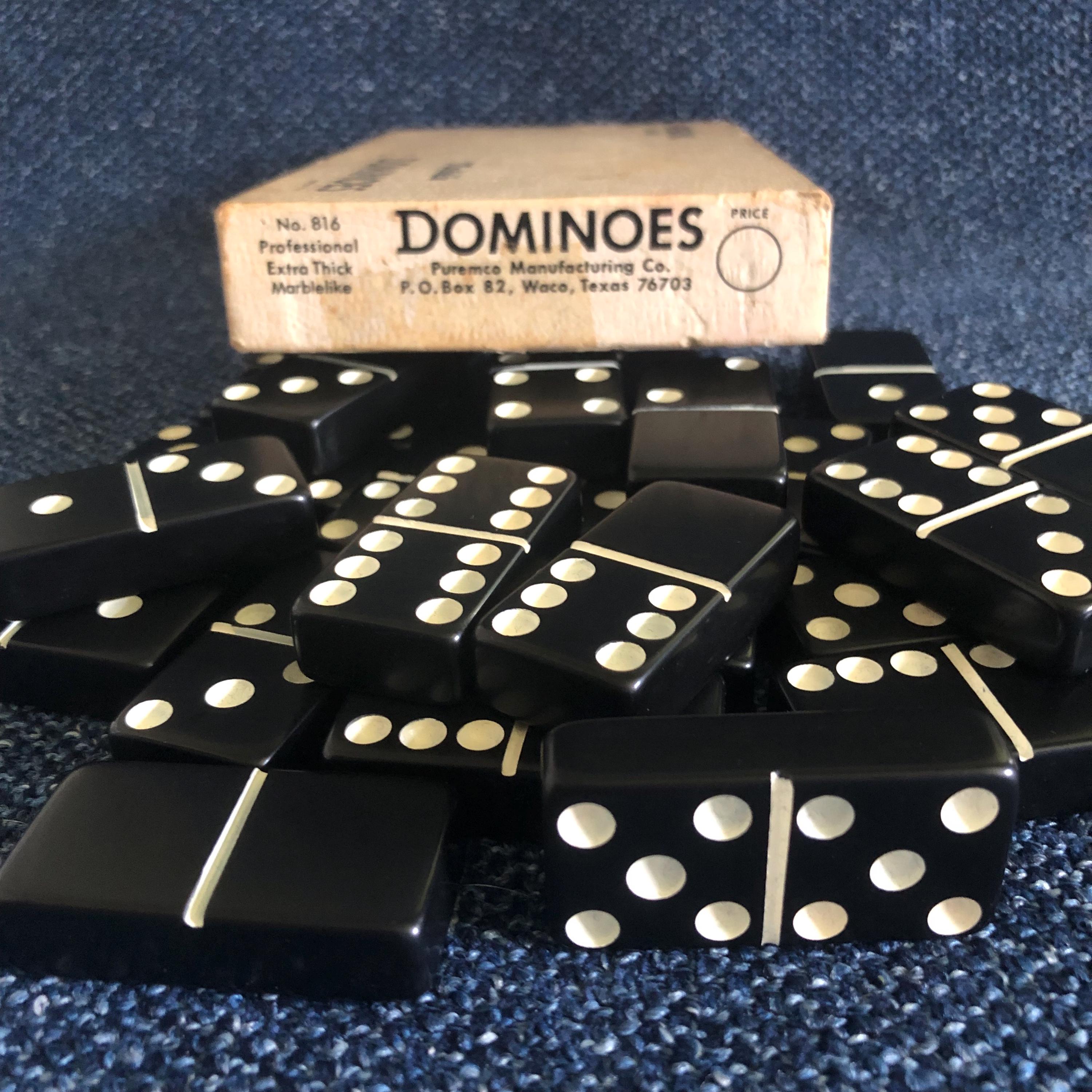Professional Extra Thick #816 Puremco Marblelike BLACK Dominoes