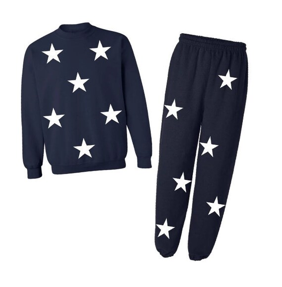 star sweatpants and sweatshirt set