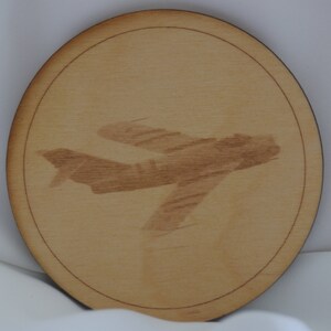 Mig 17 Laser Etched Coasters - Positive image - set of 4