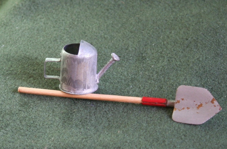 Miniature Gardening Tools: Shovel & Watering Can image 1