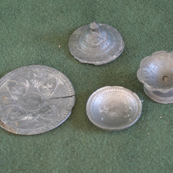 Odds and Ends of Miniature Pewter Doll Dishes - Willing to Separate
