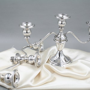 Pair Sterling Candelabra Branches-Converts single Candleholder to Triple. w/o Base