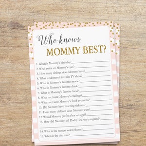 Who Knows Mommy Best Game Mommy to Be Quiz How Well Do You - Etsy