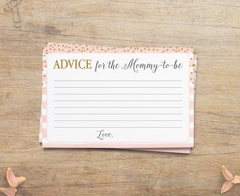 Advice for the New Mommy Mom to Be Advice Cards Blush Pink - Etsy