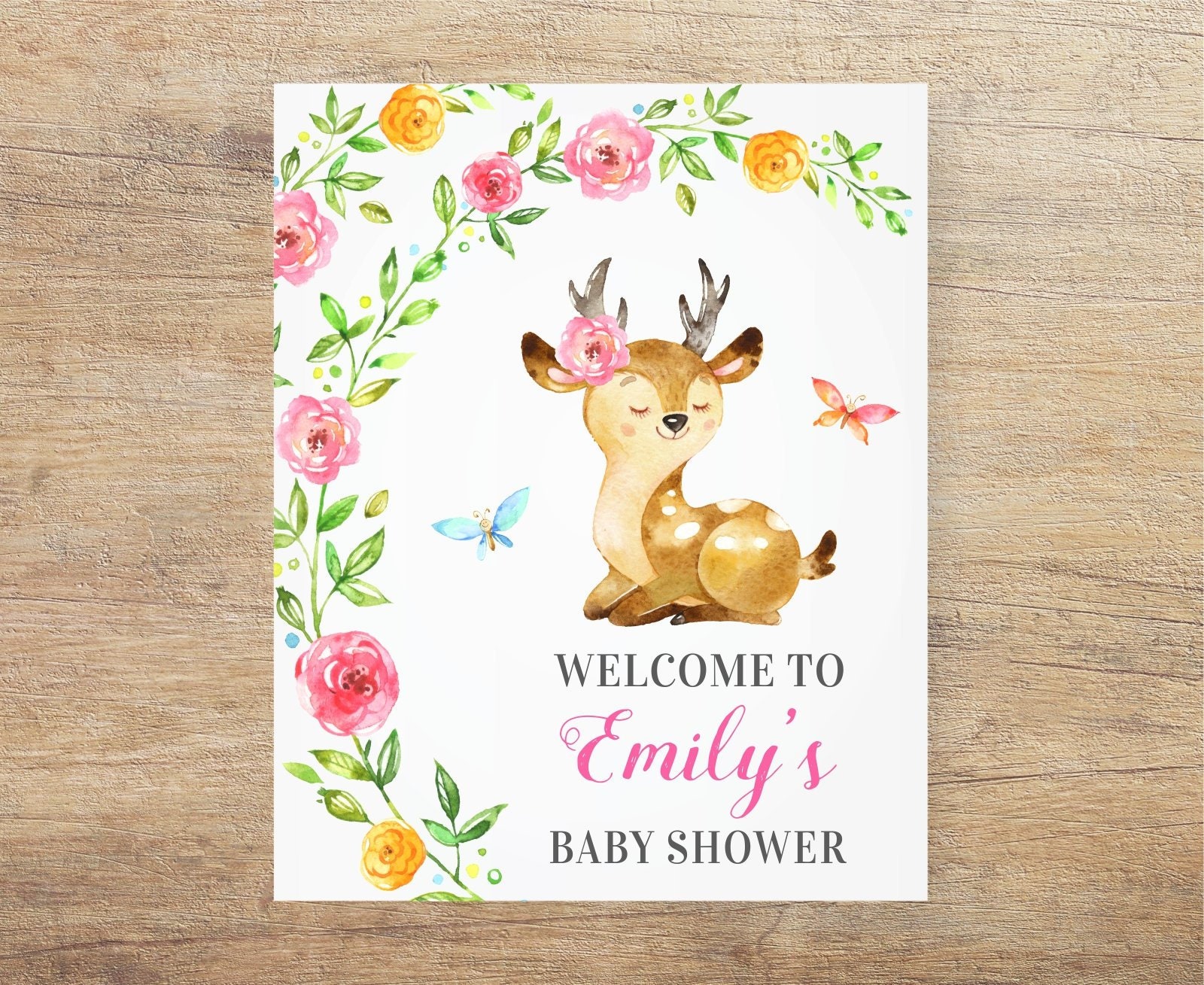Deer Baby Shower Decorations Woodland Sign It's Etsy UK