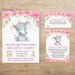 Elephant Baby Shower Invitation Girl, Girl Elephant Invites, Pink Floral Sprinkle Invite, Cute Invitations, Little Peanut, EB Printable 5x7