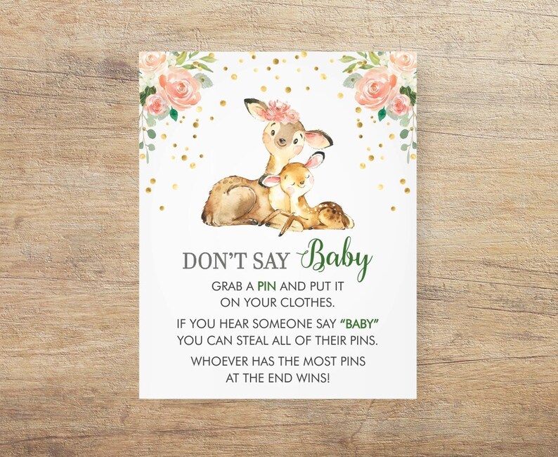 Printable Dont Say Baby Game Clothespin Sign Deer Baby Etsy Printable Dont Say Baby Game Clothespin Sign Deer Baby Etsy