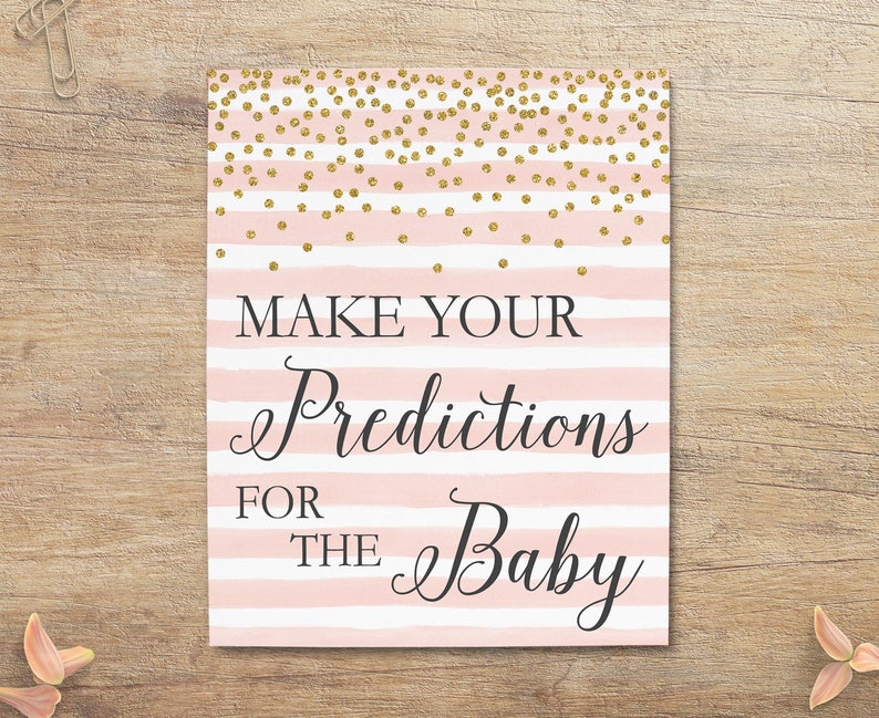 Baby Prediction Cards Baby Shower Predictions Printable Etsy Australia