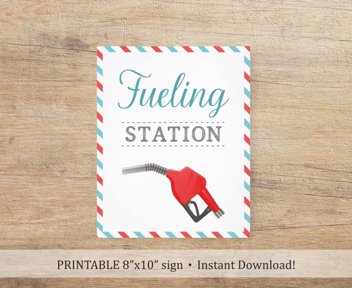 Fueling Station Sign Jet Fuel Airplane Party Decor Rally - Etsy