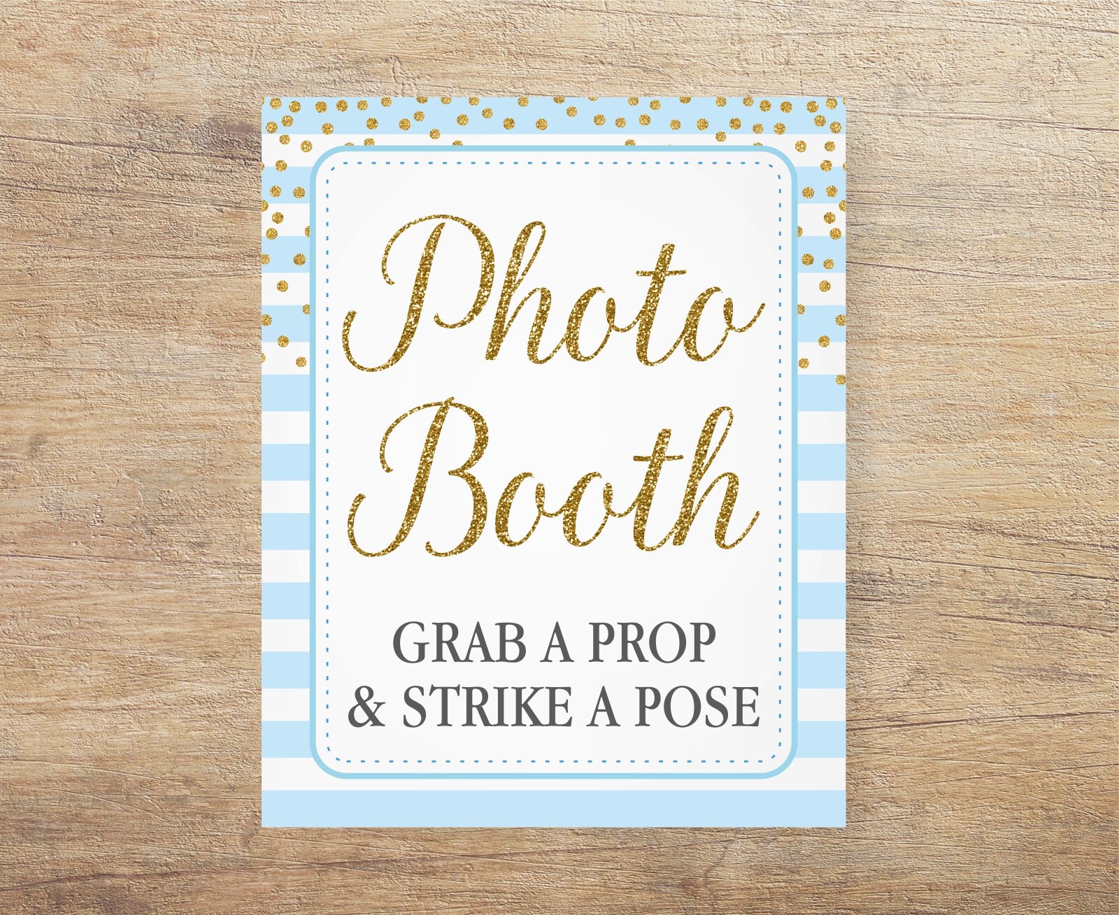 Blue and Gold Photo Booth Sign Blue Gold Decorations Baby Etsy