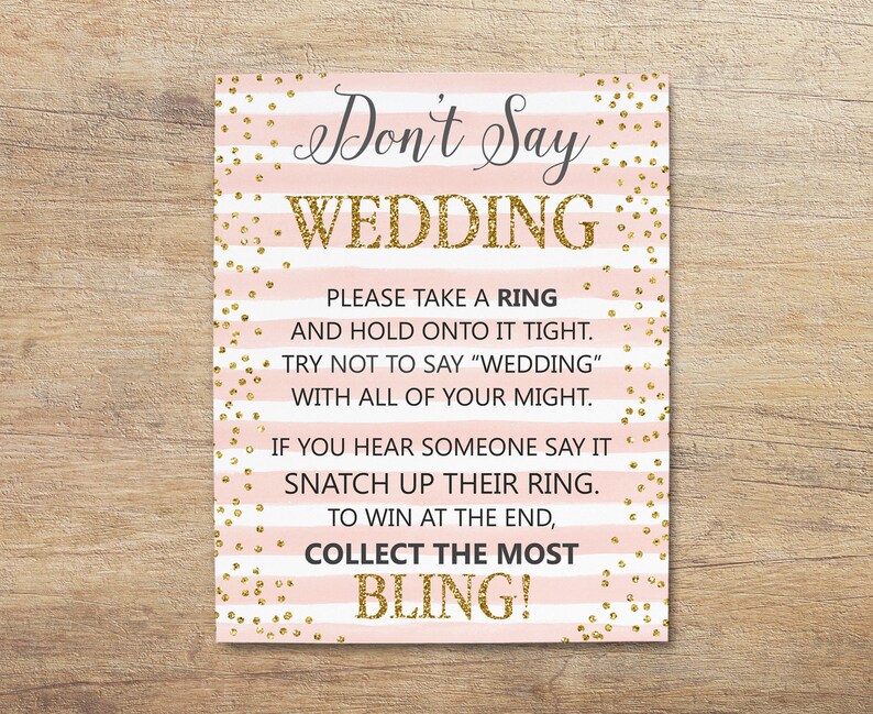 Don t Say Bride Game Printable Dont Say Wedding Sign Etsy Don t Say Bride Game Printable Dont Say Wedding Sign Etsy