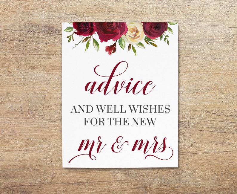 Wedding Advice Cards Advice Well Wishes For The Mr And Mrs Etsy