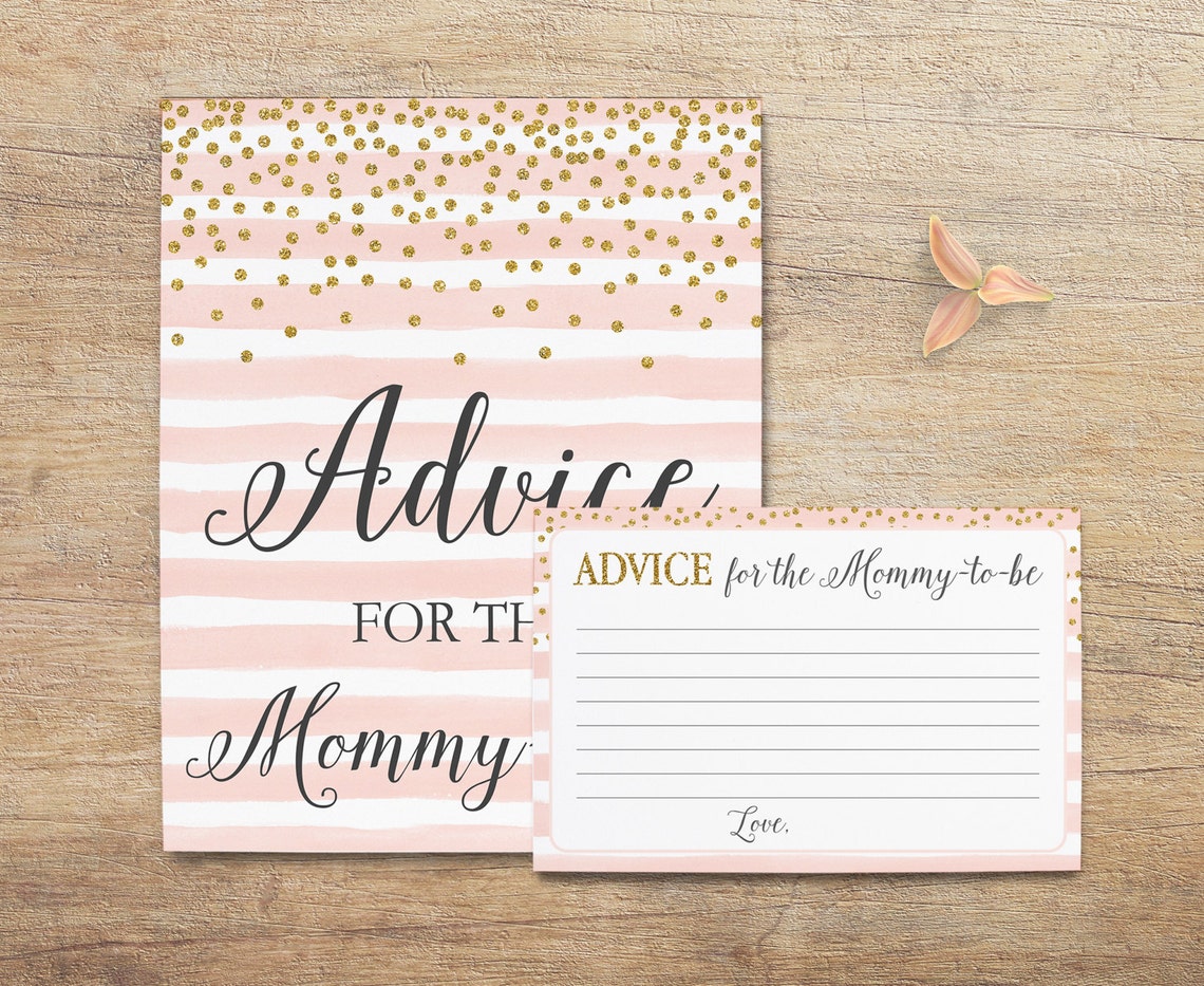 Advice for the New Mommy Mom to Be Advice Cards Blush Pink - Etsy