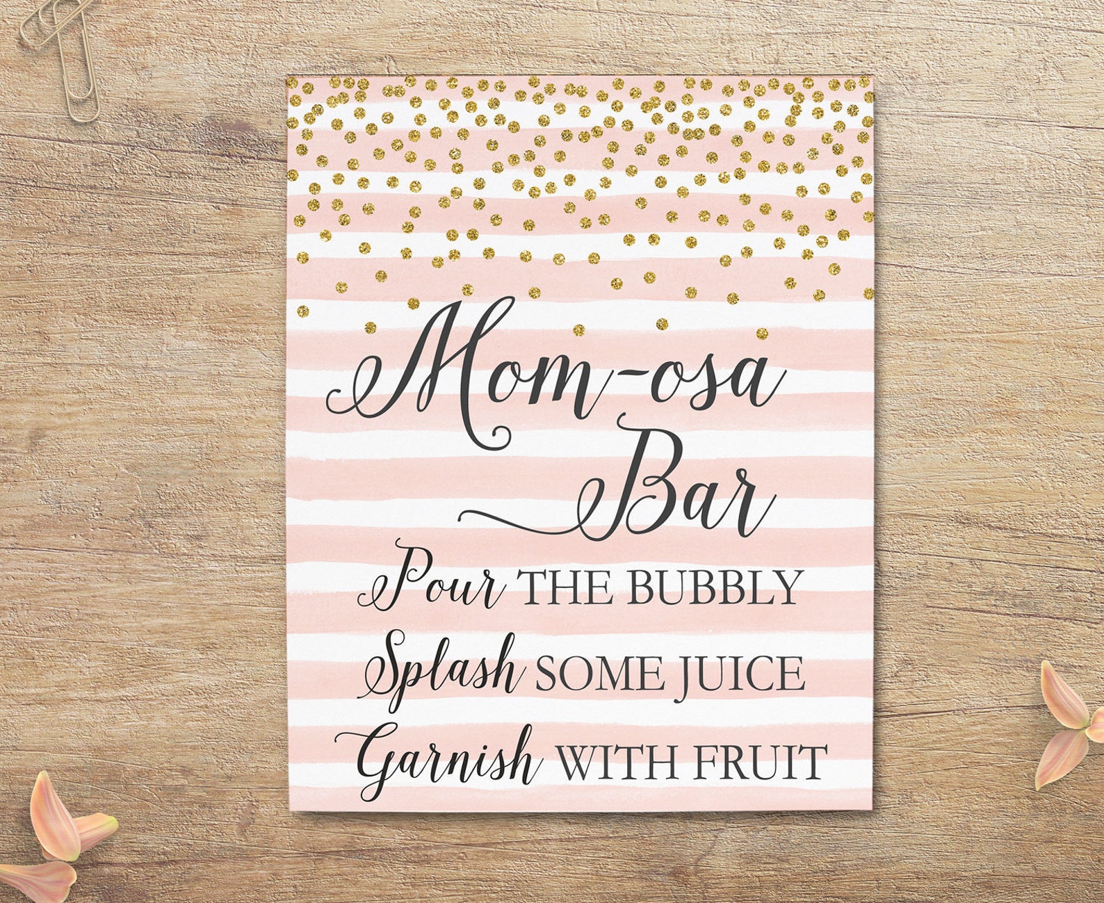 Momosa Bar Sign Printable Mimosa Signs Baby Shower Etsy