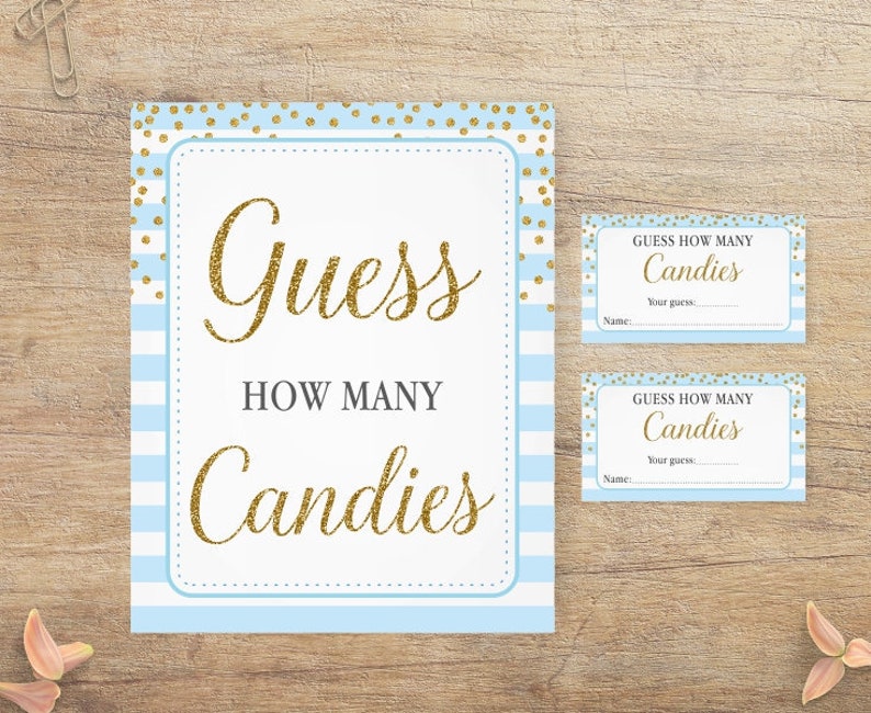 Printable Guess How Many Candies How Many Sweets Baby Shower Etsy