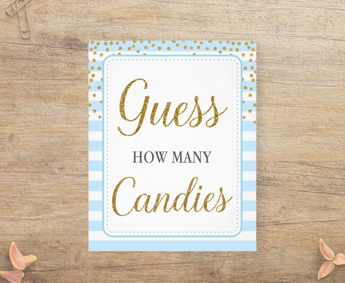 Printable Guess How Many Candies How Many Sweets Baby Shower - Etsy