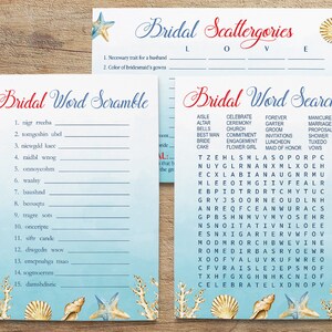 Bridal Shower Beach Theme Games Package Printable Bridal | Etsy