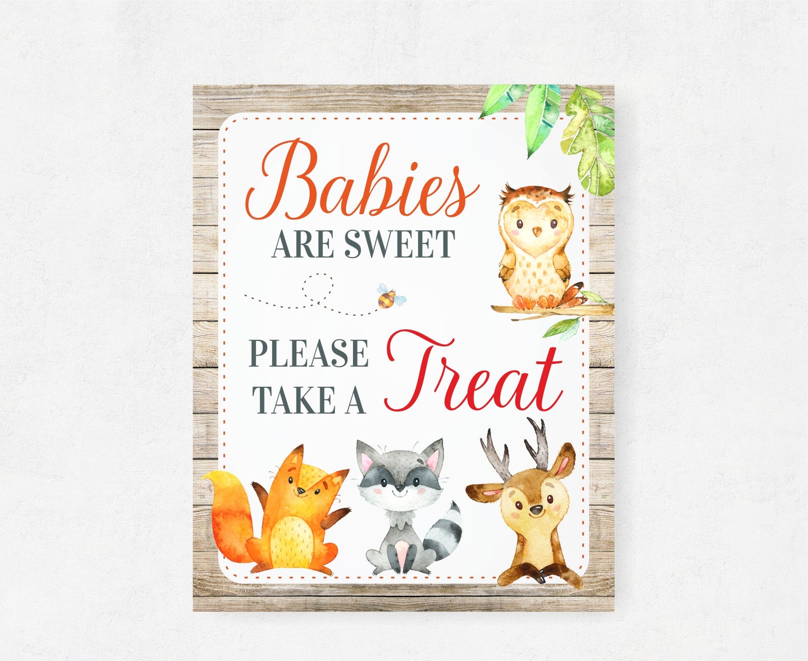 Woodland Baby Shower Sign Food Table Decor Babies Are Sweet Etsy