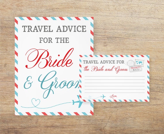 Travel Advice Bride Groom Destination Wedding Advice Cards Etsy