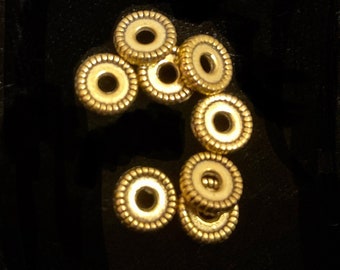 7mm Antique Gold Spacers, Gear Shape