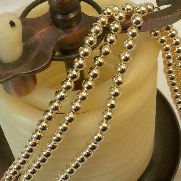 5mm Japanese Gold Metallic Beads